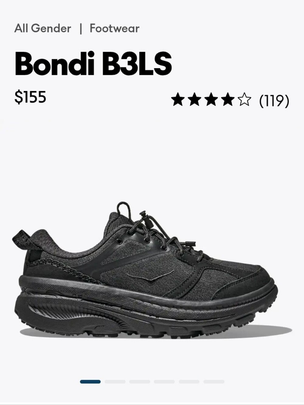 Brand New Never Worn Hoka Bondi B3LS Women's 9.5 Mens 8.5 black / carbon black